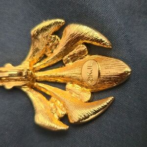 Gold Fleur-de-Lis Brooch by J.J.